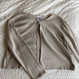 Clio silk one button knit cardigan